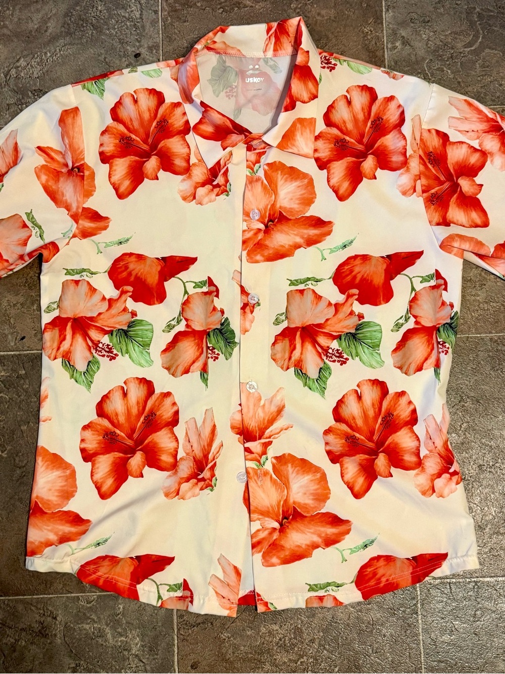 RED FLOWER HAWAIIAN SHIRT